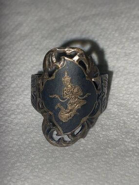 Marked-Siam Silver-Vintage Silver Ring-Sz 9.5